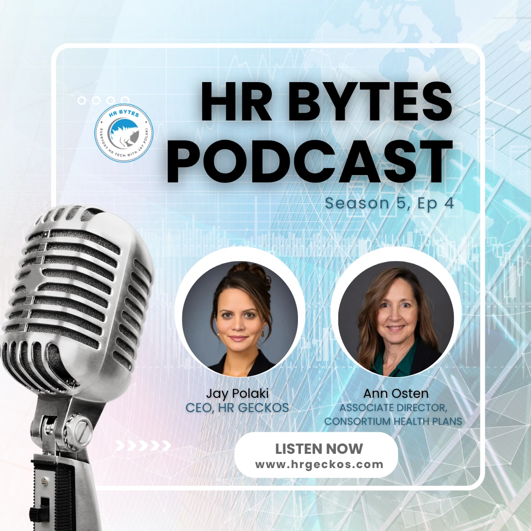 Promotional tile for HR Bytes Season 5: Episode 04, featuring Ann Osten, Associate Director, Consortium Health Plans.